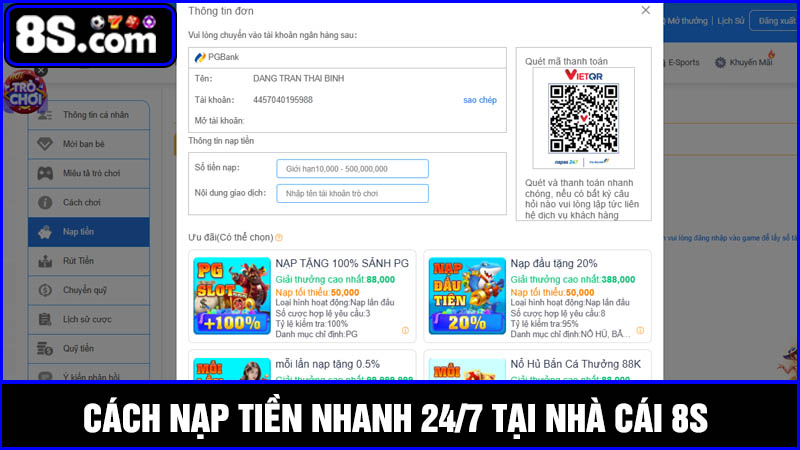 nạp tiền 8S nhanh 24/7