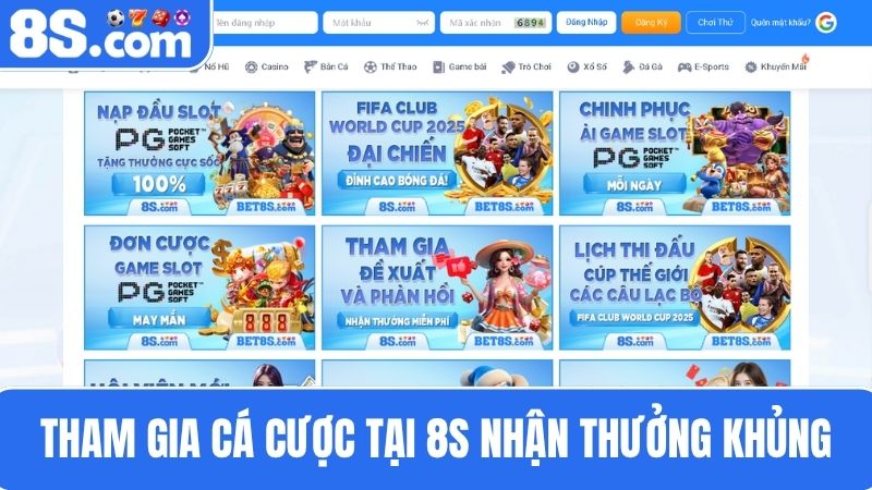 Tham gia cá cược tại 8S nhà cái