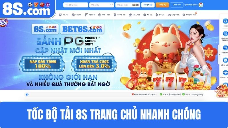 Tốc độ tải 8S trang chủ